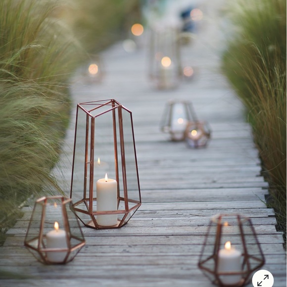 Anthropologie Other - 4 Anthropologie Metalwork Hurricane Candle holder